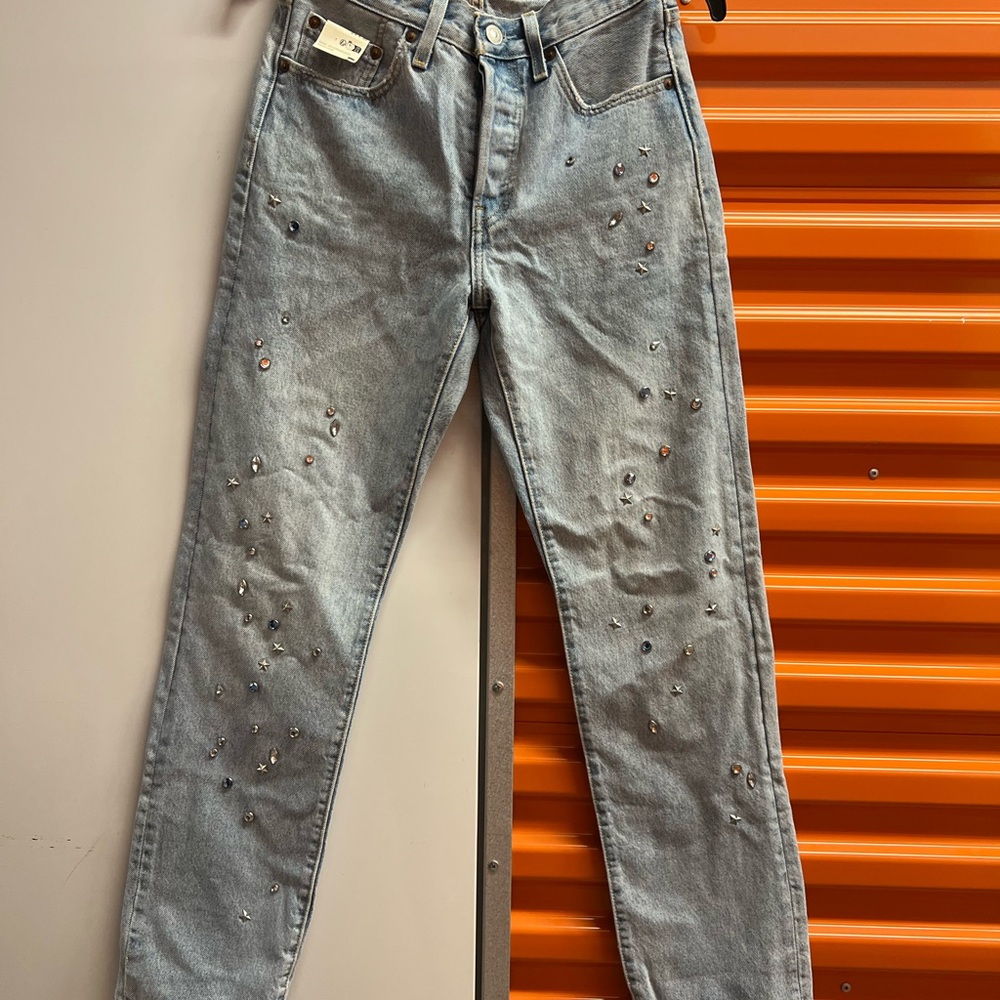 Vintage Levi’s 501 Light Wash Embellished Jeans